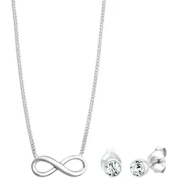 Elli Infinity Symbol Kristalle 925 Silber Schmuck-Set   Damen 