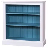 Casa Padrino Bücherschrank 102 x 35 x 102 cm Weiß/Blau