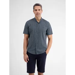 Gestreiftes Hemd mit Stehkragen - Classic Navy - M