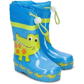 Playshoes Gummistiefel Krokodil Blau/Orange 26,5