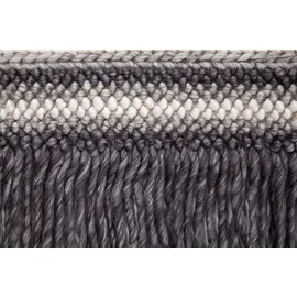 calo-deluxe Teppich CALO-DELUXE "Bature 400" Gr. 2, grau (natur, anthrazit), B:80cm H:10mm L:150cm, Viskose, Wolle, Teppiche, Teppich, Wolle und Viskose mit Fransen, Wohnzimmer