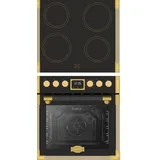 Kaiser Küchengeräte Induktions Herd-Set Art Deco EHC 6776 I AD. Retro Herdset Backofen mit Induktionskochfeld, mit 1-fach-Teleskopauszug, Herd Set Induktion, Retro Backofen mit Induktion,Air-Fry schwarz