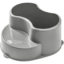 Rotho Babydesign TOP Kinderschemel - recycelt - Tritthocker - Trittschemel - Kinderschemel - Trittleiter - Kindertreppe - Antirutschfläche - grau