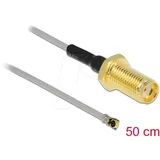DeLock 90399 - Antennenkabel, SMA Buchse zum Einbau zu MHF® 4 Stecker, 50 cm