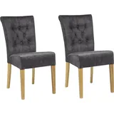 Polsterstuhl HOME AFFAIRE "Queen", grau (anthrazit, natur), B:46cm H:93cm T:64cm, 100% Polyester, Stühle, Polsterstuhl, Esszimmerstuhl mit Knopfheftung, 2er, 4er oder 6er-Set