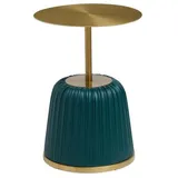 Natur24 Beistelltisch Egle Grün Gold Ø40x55 cm