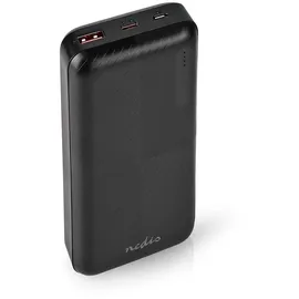 Nedis Powerbank - 20000 mAh - 2x 3.0 A - Anzahl der Ausgänge: 2 - Ausgangsanschluss: 1x USB-A / 1x USB-C - Eingangsverbindung: 1x Micro USB / 1x USB- (UPBKPD20000BK)