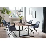 SalesFever Essgruppe, (Set, 5 tlg.), Stühle mit 360 Grad Drehplatte unter der Sitzfläche, grau