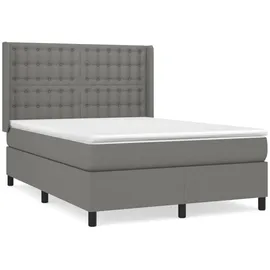 vidaXL Boxspringbett 140 x 200 cm Dunkelgrau