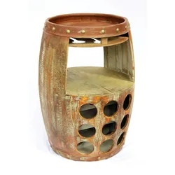 DanDiBo Weinregal Weinfass 1681 Bar Flaschenständer 69 cm Regal für 18 Fl. Fass Holzfass