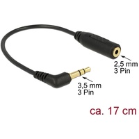 DeLock 0.17m 2.5mm/3.5mm Audio-Kabel 0,17 m Schwarz