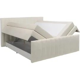 INOSIGN Boxspringbett INOSIGN "Effy inkl. Bettkasten und Topper, erhältlich in der Breite 180x200cm", beige (cream), B:203cm L:217cm, Holz teilmassiv, Holzwerkstoff, Spanplatte, Komplettbetten, Boxspringbett, wahlweise in H3 oder H4 wählbar