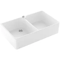 Villeroy & Boch Spülstein Doppelbecken 90 X snow white + Excenterbetätigung