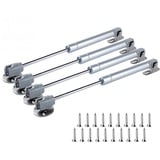 4x 40N Chrank Hydraulic Gasdruckfeder Möbeltür zum Gas Strut Lift Schrank Stoßdämpfer Gasfeder Hinge Möbelkolben Schranktüren Soft Close Klappenfeder, Silber