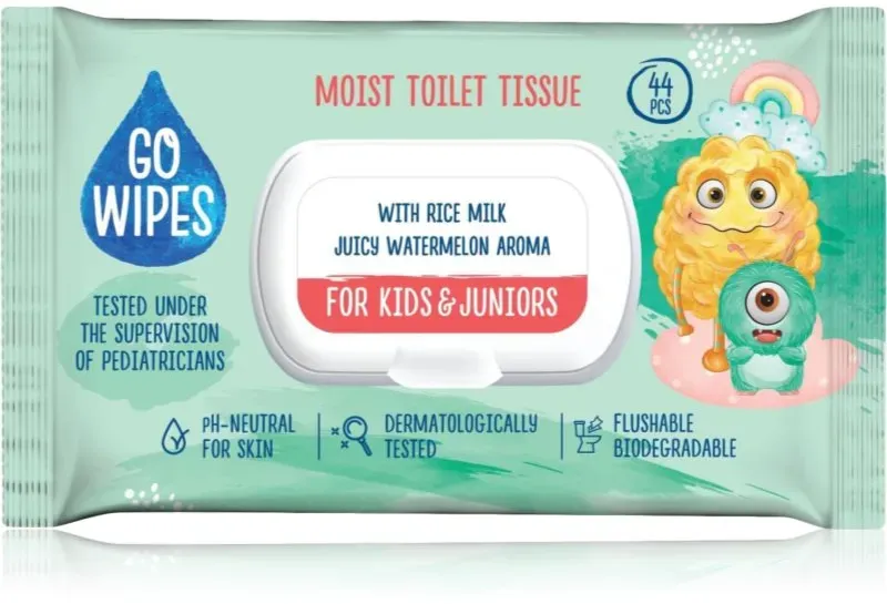 GoWipes For Kids & Juniors feuchtes Toilettenpapier für empfindliche Oberhaut 44 St.