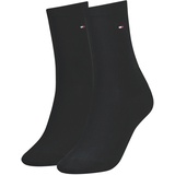 Tommy Hilfiger Damen Socken, Classic, Strümpfe, einfarbig, Vorteilspack Schwarz 39-42