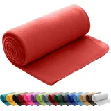 Wometo Polar-Fleece Kuscheldecke 130 x 160 cm Rot