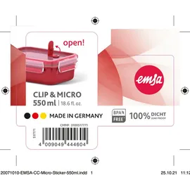 Emsa Frischhaltedose rot 5,8 cm hoch 0,55 l