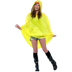 Smiffys Kostüm Festival Poncho Ente, Tierischer Regenschutz für Festival und Event gelb