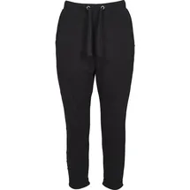 URBAN CLASSICS Ladies Open Edge Terry Turn Up Pants - Schwarz