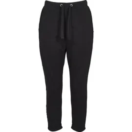 URBAN CLASSICS Ladies Open Edge Terry Turn Up Pants - Schwarz