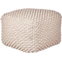 Beliani Pouf Baumwolle Taupe 50 x 50 x 35