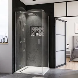 Breuer Panorama Seitenwand für Drehtür 90 x 200 cm alu chrom CER+