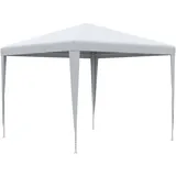 Outsunny Gartenpavillon, Weiß, Metall, Kunststoff, 270x254x270 cm, Sonnen- & Sichtschutz, Pavillons & Pergolas