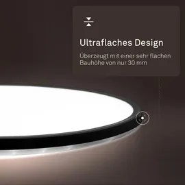 B.K.Licht LED Panel 1 24 cm rund schwarz