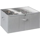 StorageWorks Schuh Organizer für Schrank, extragroße Schuhaufbewahrungsbox für bis zu 24 Paar, platzsparender Schuhschrank aus Stoff, stapelbare Aufbewahrung für Schuhe, Schuhbox mit Deckel, grau