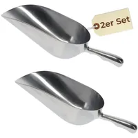 GarPet 2x Futterschaufel Aluminium 1200 ml Mehlschaufel Eisschaufel Abwiegeschaufel