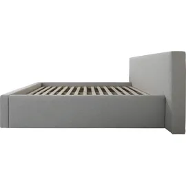 Home Affaire Polsterbett HOME AFFAIRE "Dalina", grau (hellgrau), B:191cm H:124cm L:247cm, Struktur (100% Polyester), Betten, Polsterbett, geradliniges Kopfteil, in 5 Breiten, auch in 220cm Länge