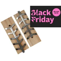 Meateor Räucherbrett BLACK FRIDAY ANGEBOT Lachsplanke, Lachsbrett, Flammlachsbrett 2er-Set, (Set, 2-St., 2x Lachsbrett mit Halterung), Edelstahl Halterung, passend zu vielen handelsüblichen Grills
