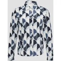 S.Oliver - Hemdbluse aus Jersey, Damen, blau|mehrfarbig, 34