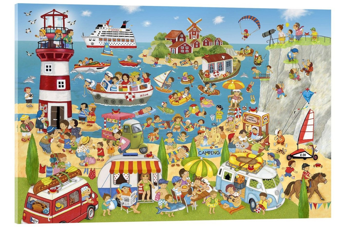 Posterlounge Acrylglasbild Marion Krätschmer, Sommer, Strand und Camping, Badezimmer Maritim Kindermotive 30 cm x 20 cm