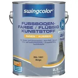 swingcolor 2in1 Flüssigkunststoff / Fußbodenfarbe RAL 1001  (Beige, 2,5 l, Seidenmatt)