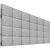 AL Briefkastensysteme Premium Edelstahl Briefkastenanlage silber