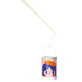 Folia Laternenstab Holz ca. 58 cm inkl. Drahtbügel und 1 LED Licht