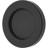 SOTECH Schiebetürgriff TAYO schwarz Ø 70 x 10 mm selbstklebend (3M VHB), Glastürgriff aus Aluminium, Griffmuschel für Glas- & Zimmertüren, Muschelgriff zum Aufkleben