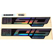 RockShox Gabel Decalkit Glossrainbow-Folie Schwarz 27/29"