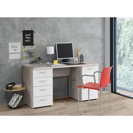 freiraum möbelando Schreibtisch Bürotisch Computertisch Arbeitstisch Laptoptisch Büromöbel Balu I Sandeiche/Weiß Matt