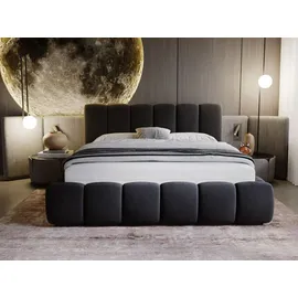 GRAINGOLD Polsterbett ohne Bettkasten, 200x200, Anthrazit Samt, Cloud