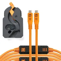 Tether Tools LeverLock&Cable Kit Optima 10G gerade orange 9,2m
