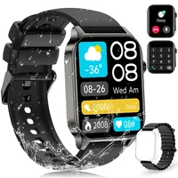 Smartwatch Damen Herren mit Telefonfunktion, Smart Watch IP68 Wasserdicht Fitness Tracker mit Pulsmesser, SpO2, 112 Sportmodi, Schrittzähler, Schlafmonitor, DIY Zifferblatt, Fitnessuhr für Android iOS