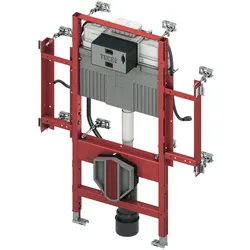 TECEprofil WC-Gerontomodul mit Uni-Spülkasten, Keramikbefestigung für 48 cm Sitzhöhe gemäß DIN 18040-1, Bauhöhe 1120 mm