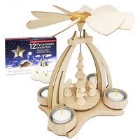 Holz-, Tisch-, Teelicht-, Weihnachts-, Pyramide - Engel