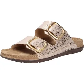 ROHDE Damen Pantolette Leder Schnalle Muster schimmernd Rodigo-D 5857, Größe:40 EU,