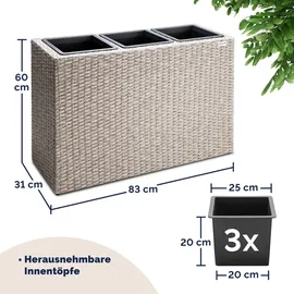 DEUBA Blumenkasten 83 x 30,5 x 60 cm Creme