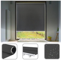 Rollo Verdunklungsrollo Außenrollo Wetterfest Rollo Sonnenschutz, AUFUN, für Fenster, Außen schwarz 100 cm x 140 cm