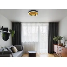 GLOBO LED-Deckenleuchte Hedi 1-flammig Schwarz matt 300 x 75 mm